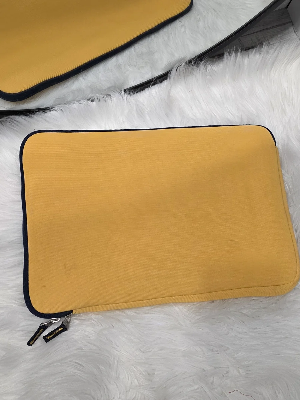 Tommy Hilfiger Yellow Laptop Sleeve with Navy Trim